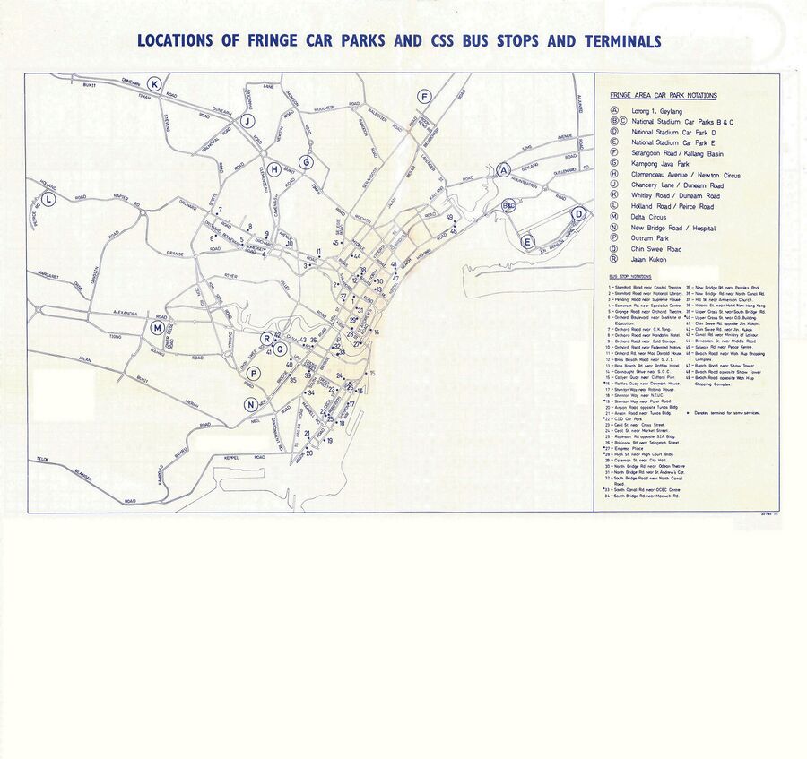 CSS Bus Guide (Map) - 20 Feb 1975 (Front)