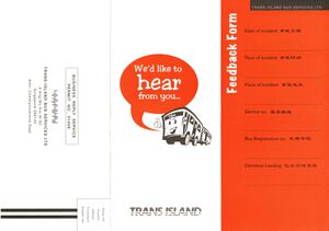 Trans Island Feedback Form (Front)