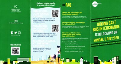Jurong East Bus Interchange Relocation Brochure - 6 Dec 2020 (Front)