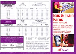 Revised Bus & Train Fares - 5 Apr 2015 (Front)