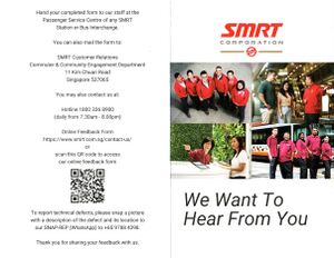 SMRT Buses Miscellaneous Brochures: Feedback Forms - SgWiki