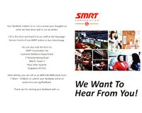 SMRT Corporation Feedback Form (Front)